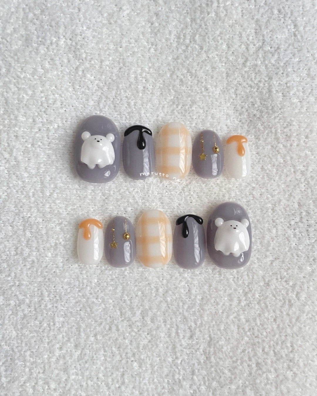 Ghost Bear x Halloween Nail Tips