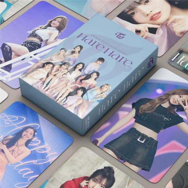 TWICE周边 照片卡 55张 套装 交易卡 TWICE 全员照片卡 K-POP 韩国偶像 Hare Hare 应援 小物 LOMO卡 SANA MOMO