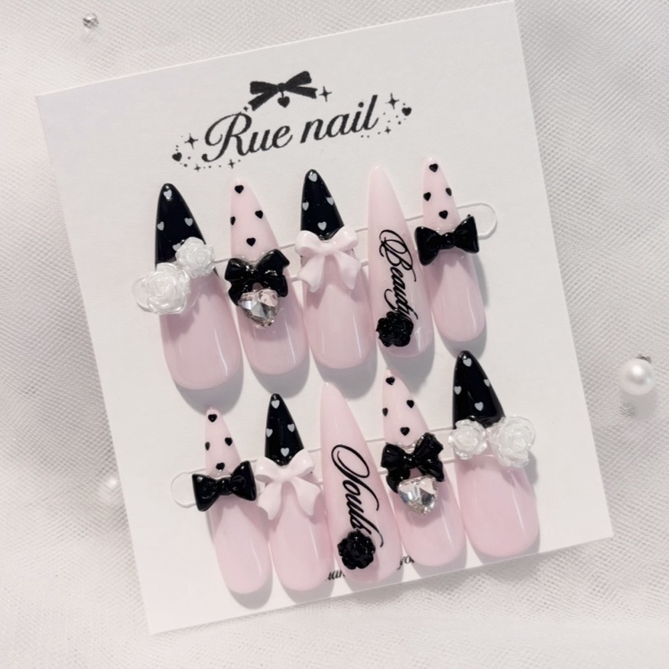 Nail Tips Brown Long Nails Mass-Produced Type Check