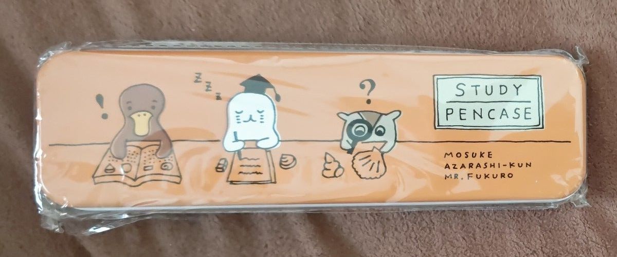 Chokochoko Mosuke Seal Owl Tin Pencil Case & Pilot G-3 GEL Ballpoint Pen 0.38mm Unused