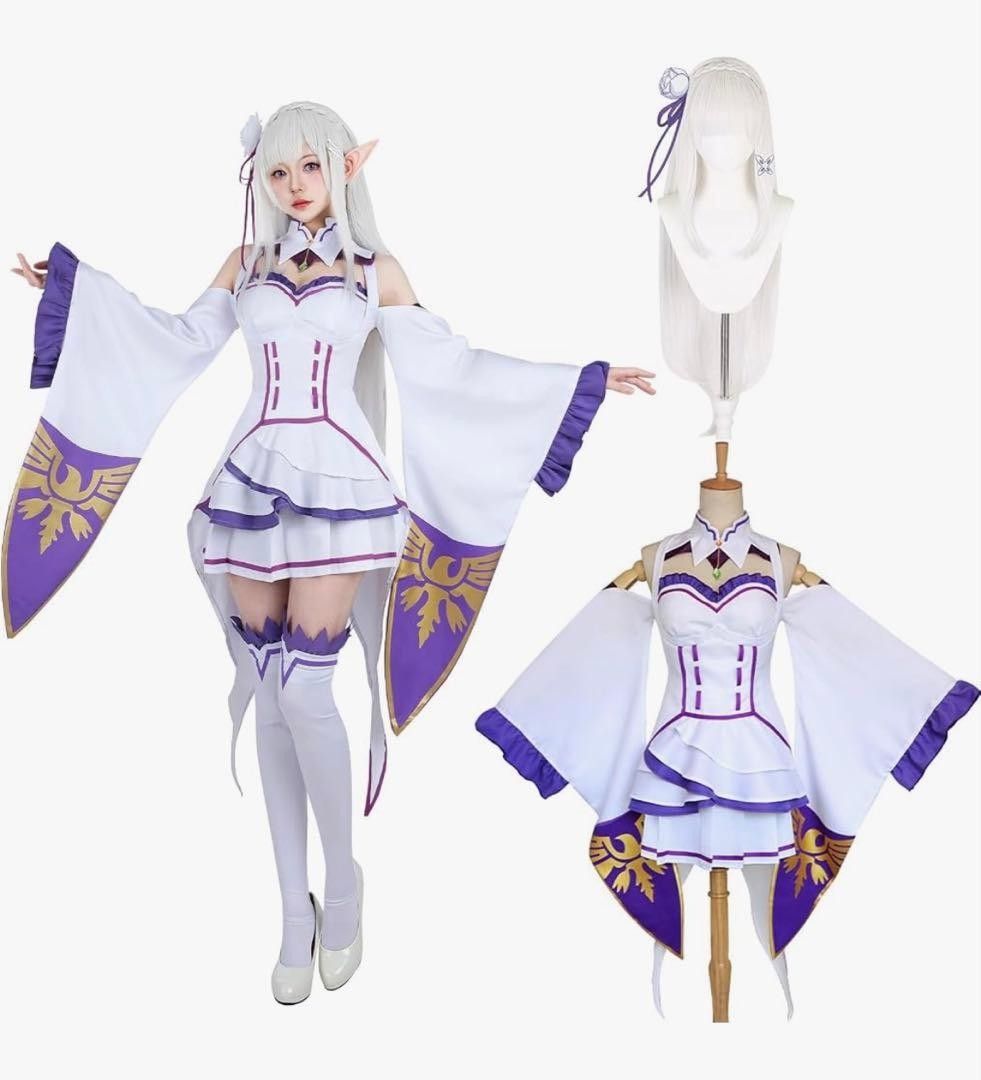 Re: 从0开始的异世界生活带cosplay假发的雷姆艾米利亚cosplay服装零服装化装