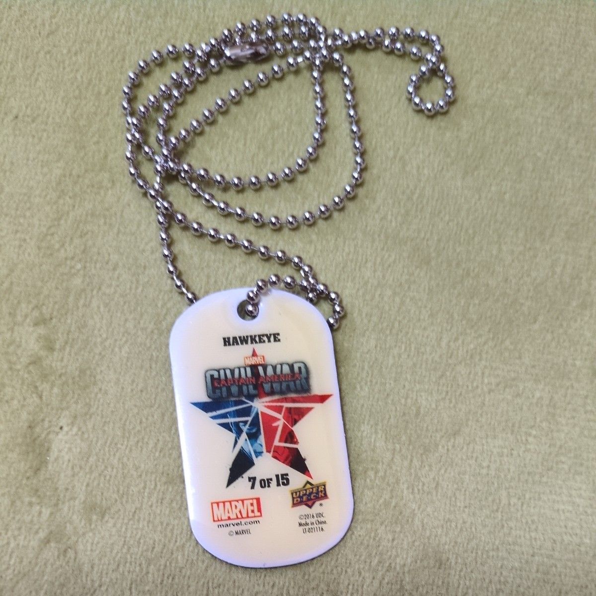 CIVIL WAR CAPTAIN AMERICA シビル・ウォー キャプテンアメリカ ドックタグ風ペンダント  2016年