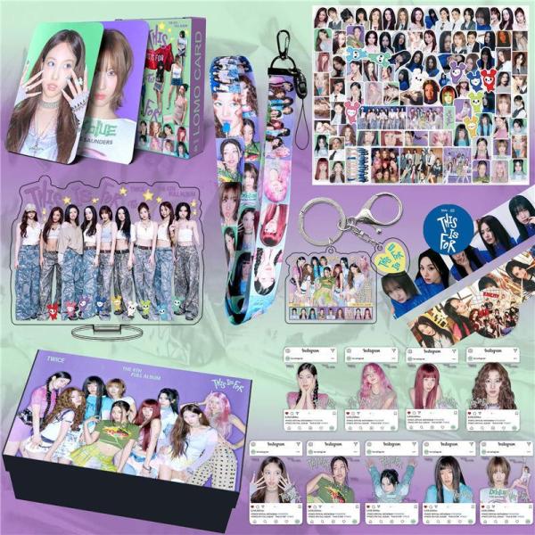 TWICEグッズ ギフトボックス フォトカード トゥワイス テープ セット トレカ THIS IS FOR 写真 フォトカード K-POP 韓国 キーリング ストラップ シールセット