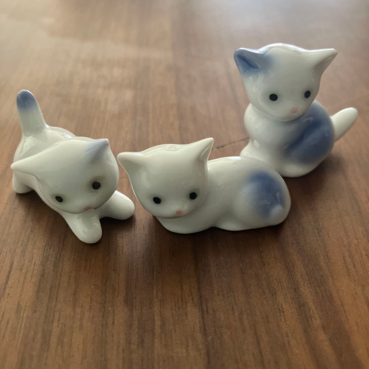 Ceramic Cat Figurine 3-Piece Set Miniature Figures Home Decor