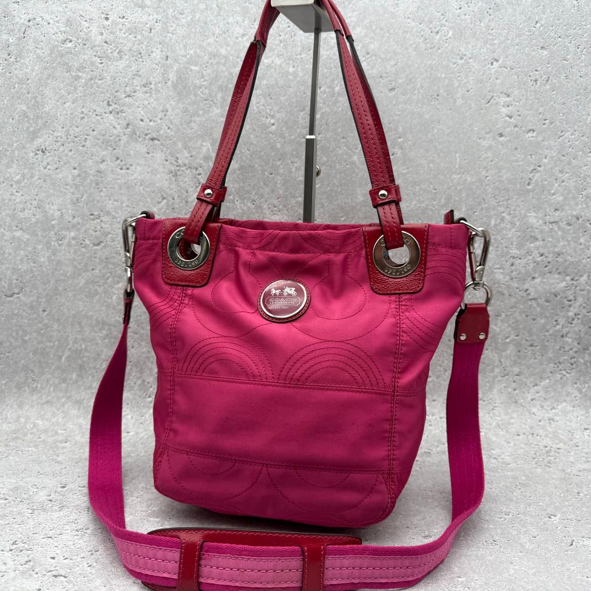 COACH コーチ Op Art オプアート shoulder bag ショルダーバッグ 2way Pink ピンク y2k