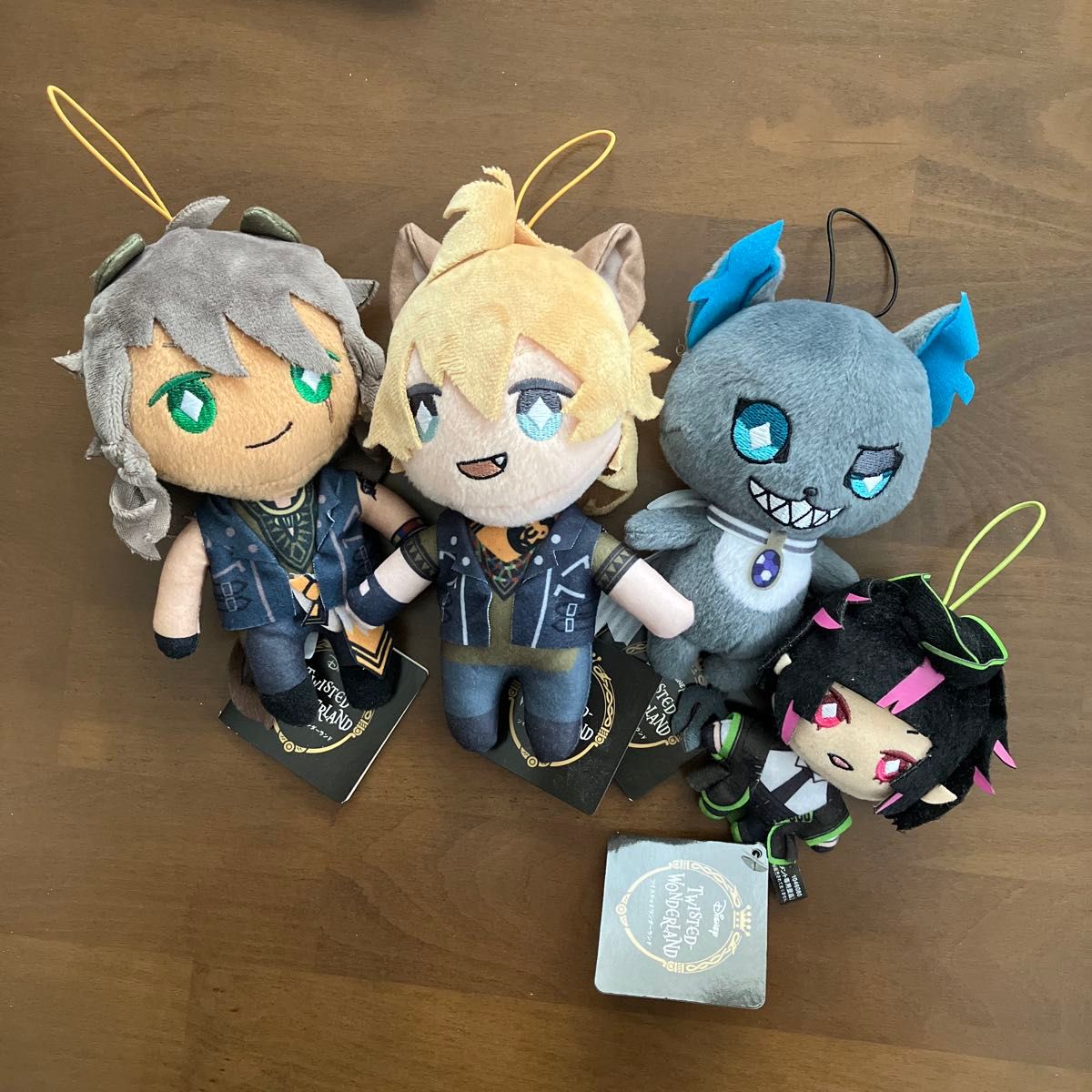 Disney Twisted Wonderland Plush Doll Set of 4 with Tags: Leona, Ruggie, Grim, Lilia
