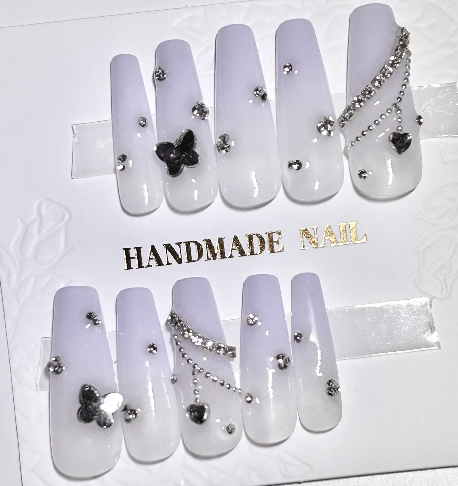 [Actual Product] Ballerina Long Spring Nail Purple Gradient One-Hung Nail Tips