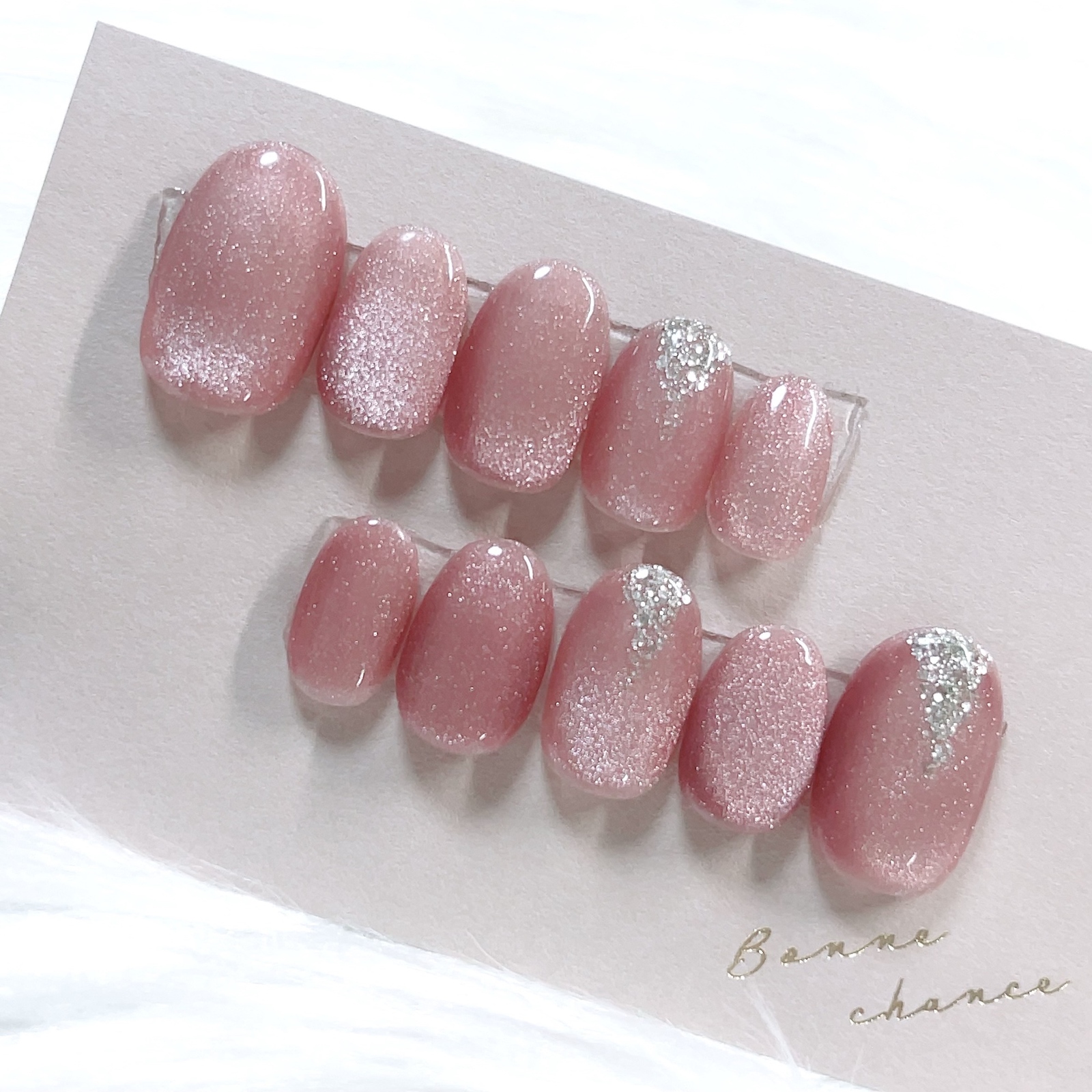 Magnetic nails, elegant nails, attractive nails, glossy nails, bridal nails