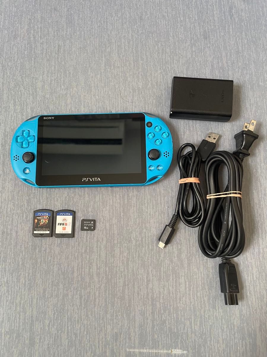 PS Vita PCH-2000 aquable主机软件2个存储卡16gb套装