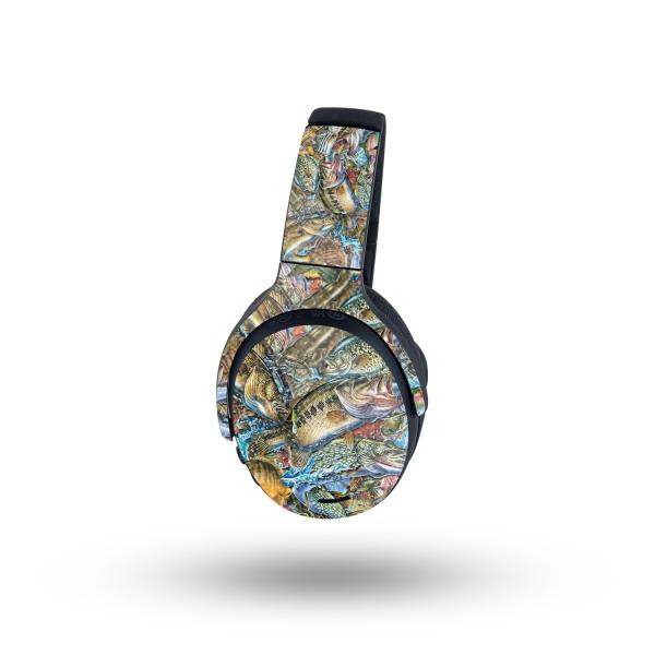 MightySkins 适用于 Skullcandy Crusher ANC 2 的乙烯基贴膜「Action Fish Puzzle」亮片效果