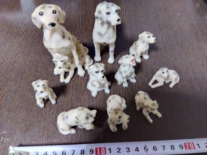 Dalmatian Family, Dog Family, Decorative Ornament, Miniature, Antique