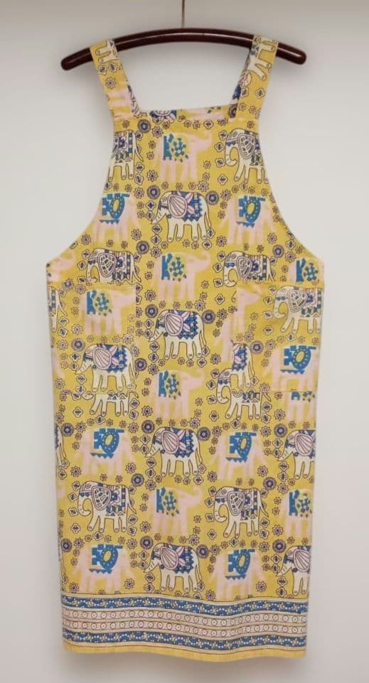 【Rare】Vintage Retro Mimi Collection Indian Cotton Apron with Elephant Pattern