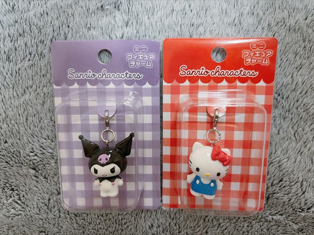 Sanrio Mini Figure Charm Keychain Cromy Hello Kitty 2-Piece Set