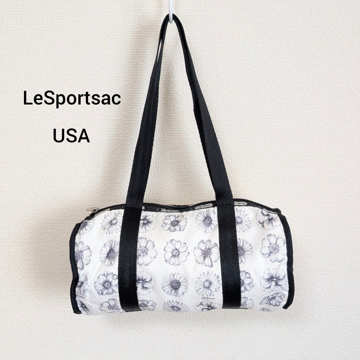 日常使用最佳 超轻127克 LeSportsac 雷斯波特萨克 迷你波士顿鼓形包 花纹 美国制造 雷斯波特