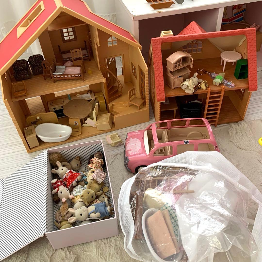 原价超45000日元 Sylvanian Families 房屋、家具、小物件、人偶、汽车,共80件以上合集