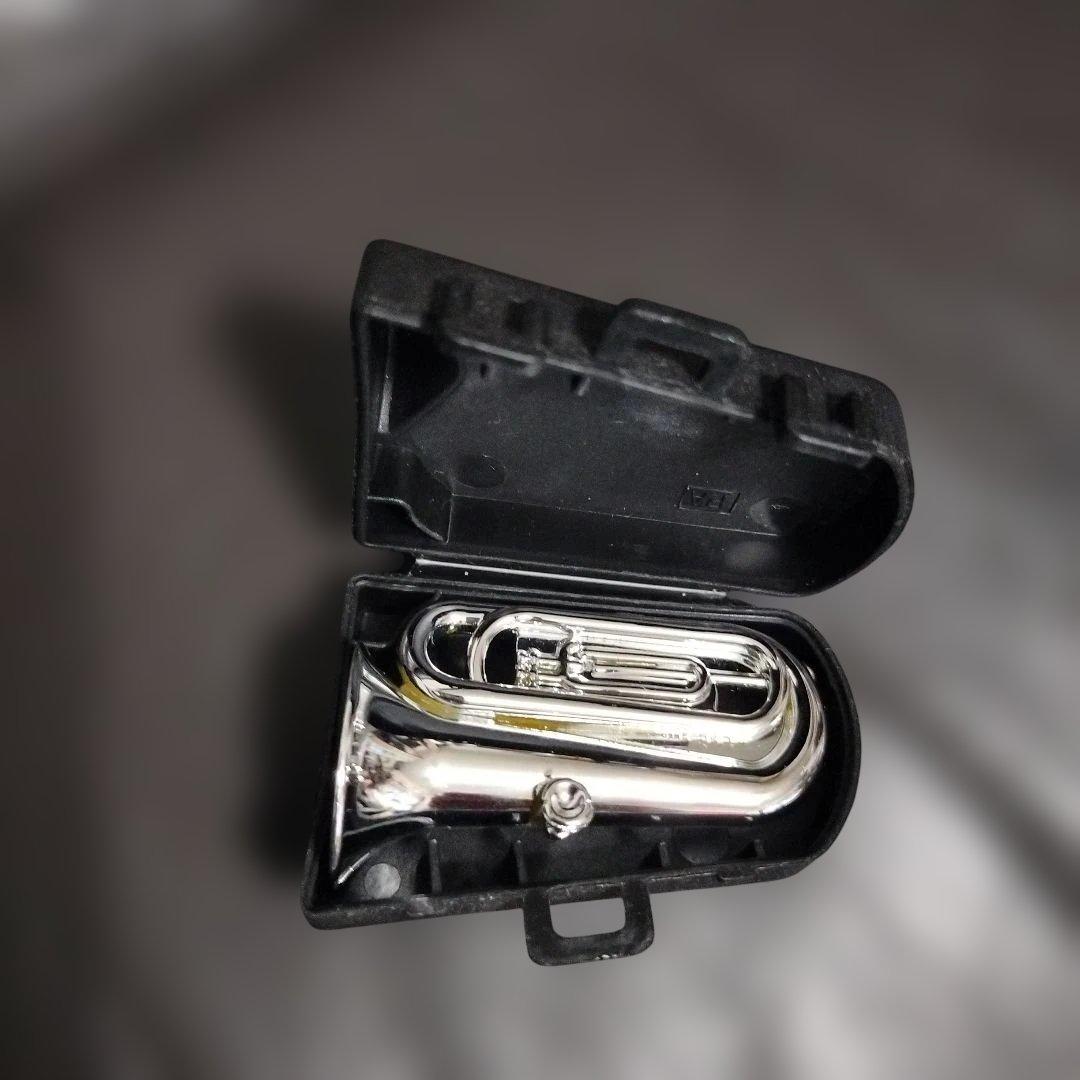 Shiny-plated instrument, tuba, brass instrument, with case, gacha capsule