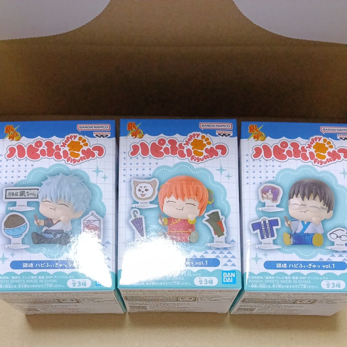 Gintama Happy Figure Vol.1 Figure Set of 3: Gintoki Sakata, Kagura, Shinpachi Shimura