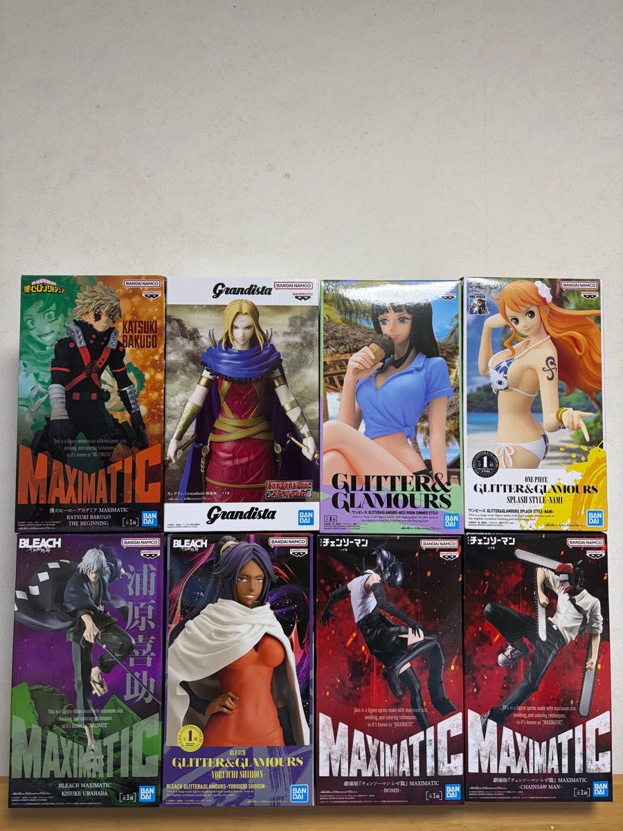 景品手办 8体套装 合售 BLEACH ONE PIECE 我的英雄学院 链锯人 王者天下