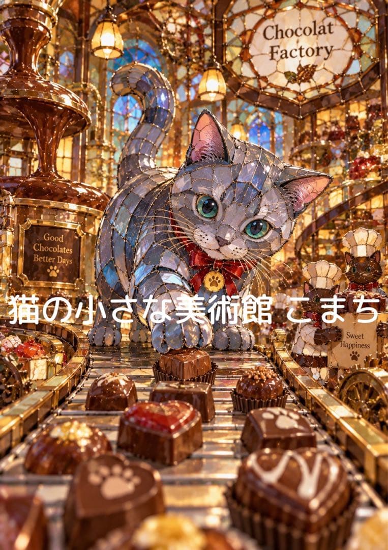 〈独一无二的作品〉伫立于巧克力工房的玻璃猫