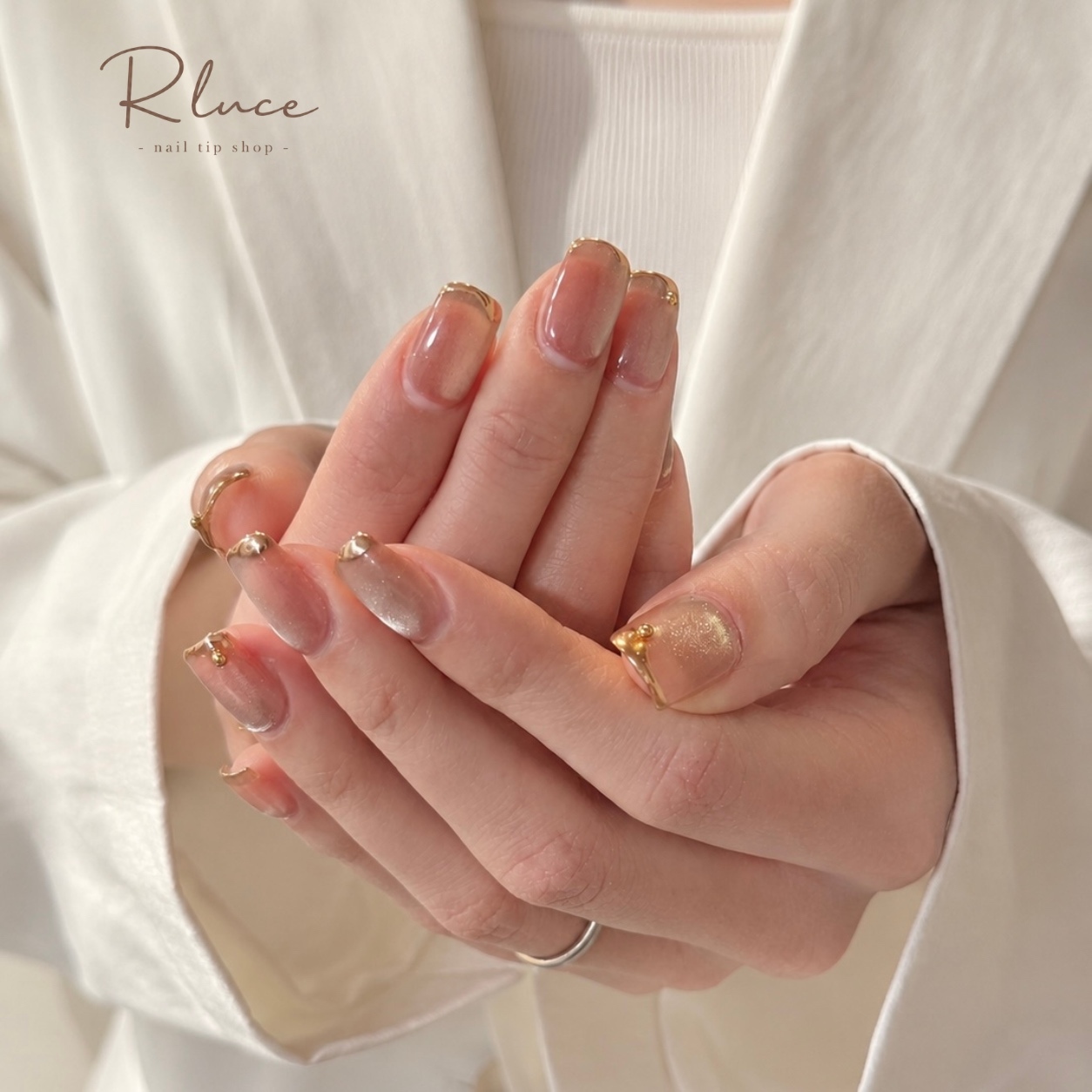gold wave | Gold Wave Nail | Shape Memory Nail Tips | Magnetic Nail | Bridal Nail