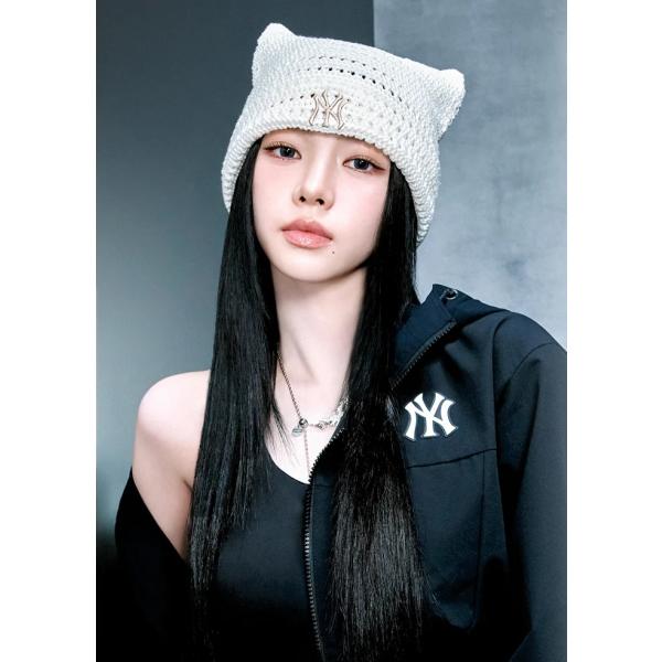 【希少価値商品】aespa KARINA PICK MLB KOREA /サマークロシェ編み ミャオン ビーニー　※送料無料