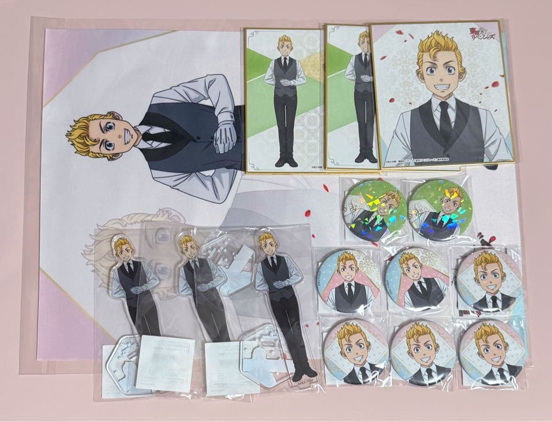 Tokyo Revengers Butler Costume Exclusive Lottery Acrylic Stand Can Badge Mitsuya Takahashi