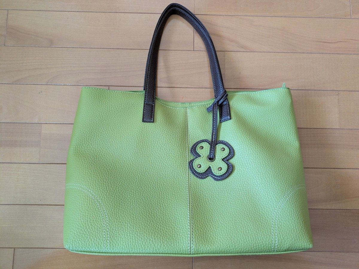 Lime green casual tote bag