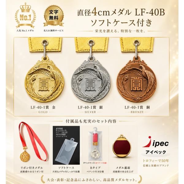 LF-40B 奖牌 表彰 B套装 软盒 4厘米奖牌 棒球 足球 球队毕业纪念 毕业 爆买
