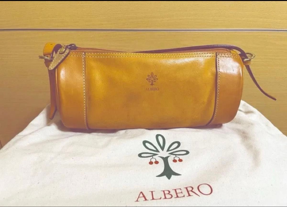 ALBERO Leather Shoulder Bag Brown Genuine Leather