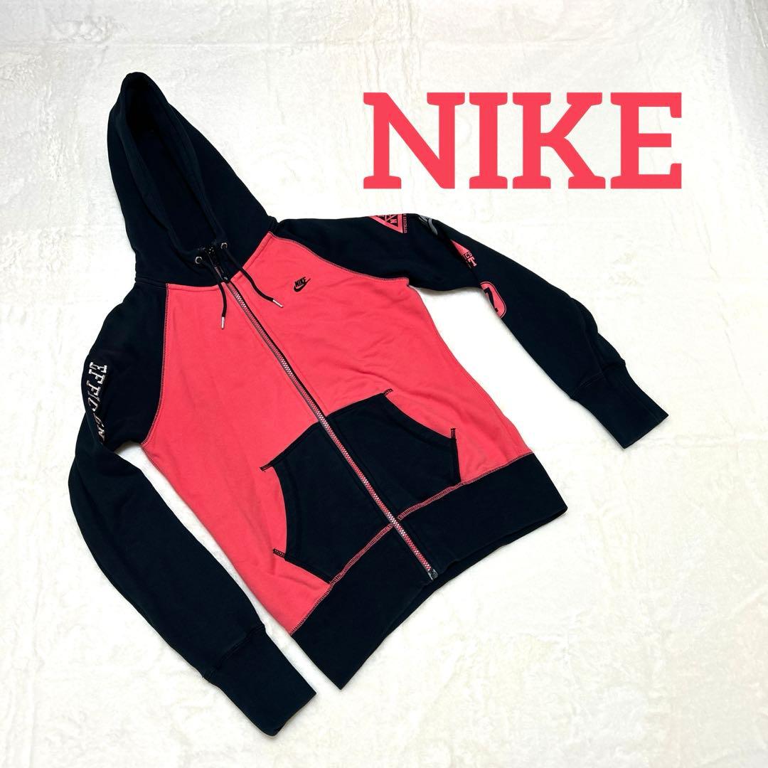 NIKE 耐克女士连帽衫 黑色 珊瑚粉 XL y2k
