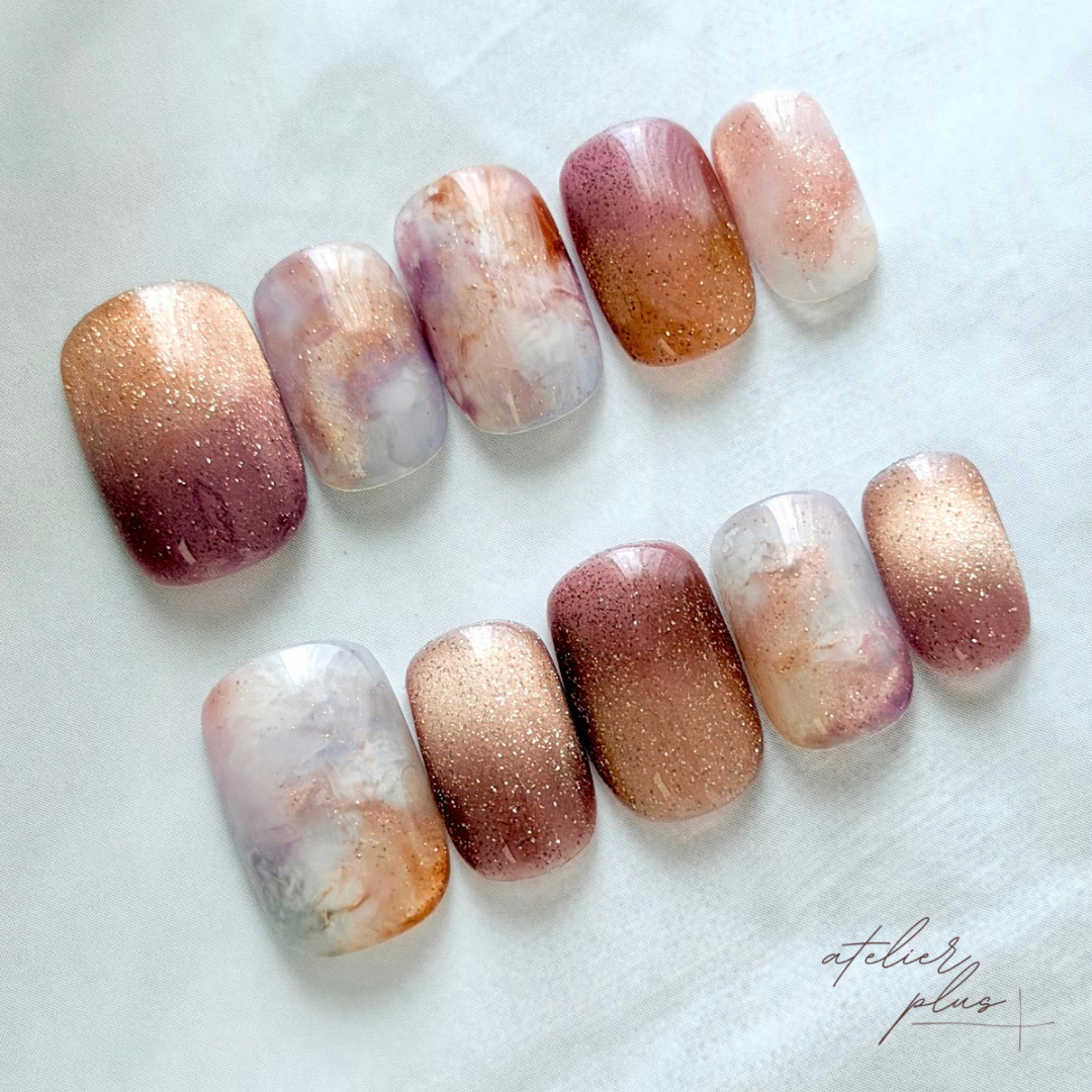 Magic Hour | Adult Nuance Nail Tips | Sunset Sky Autumn Halloween | Orange Purple