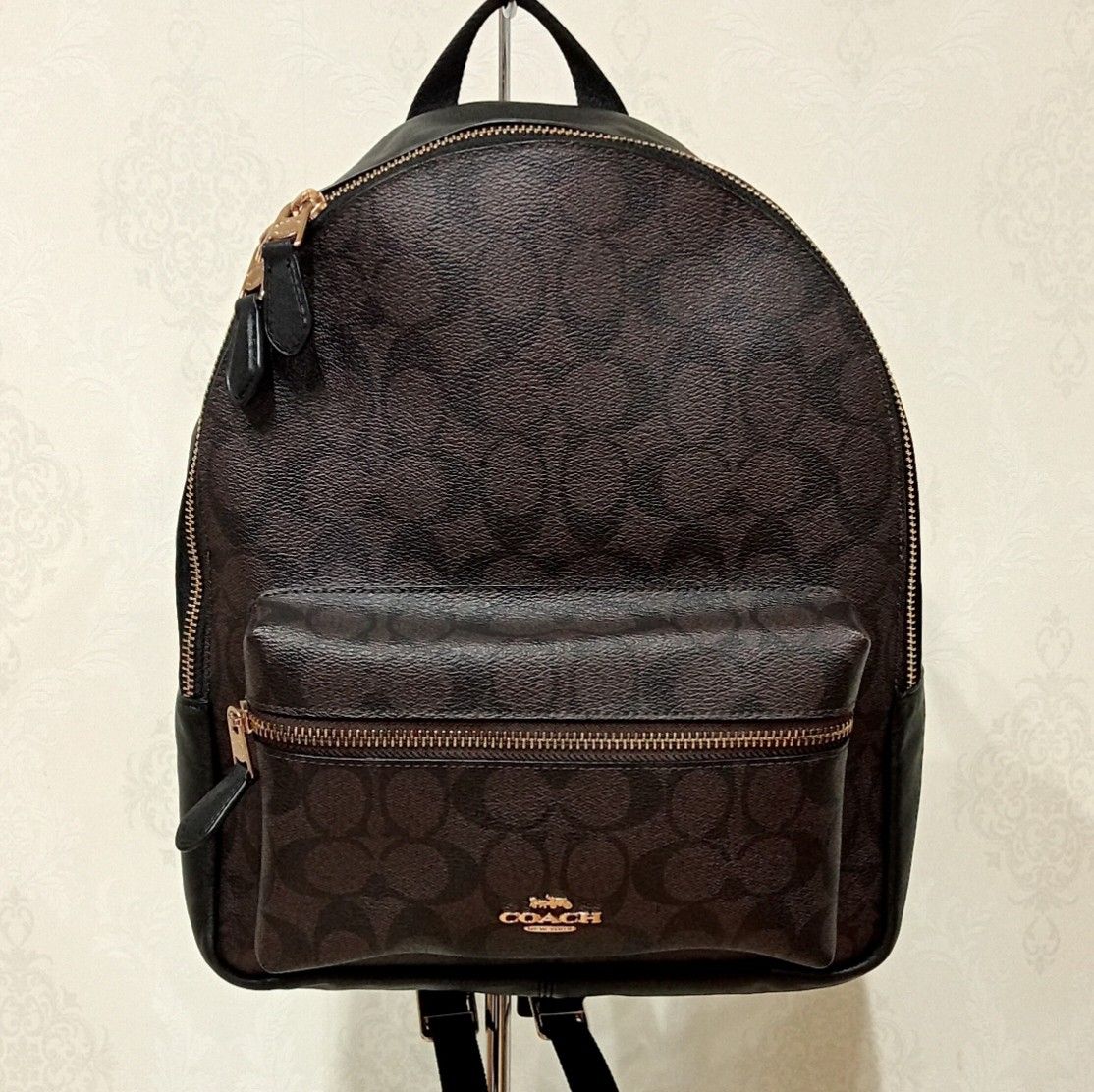 近乎新品 品相优美 COACH Coach 签名款背包 双肩包 棕色 男士 男性 Redis 女士