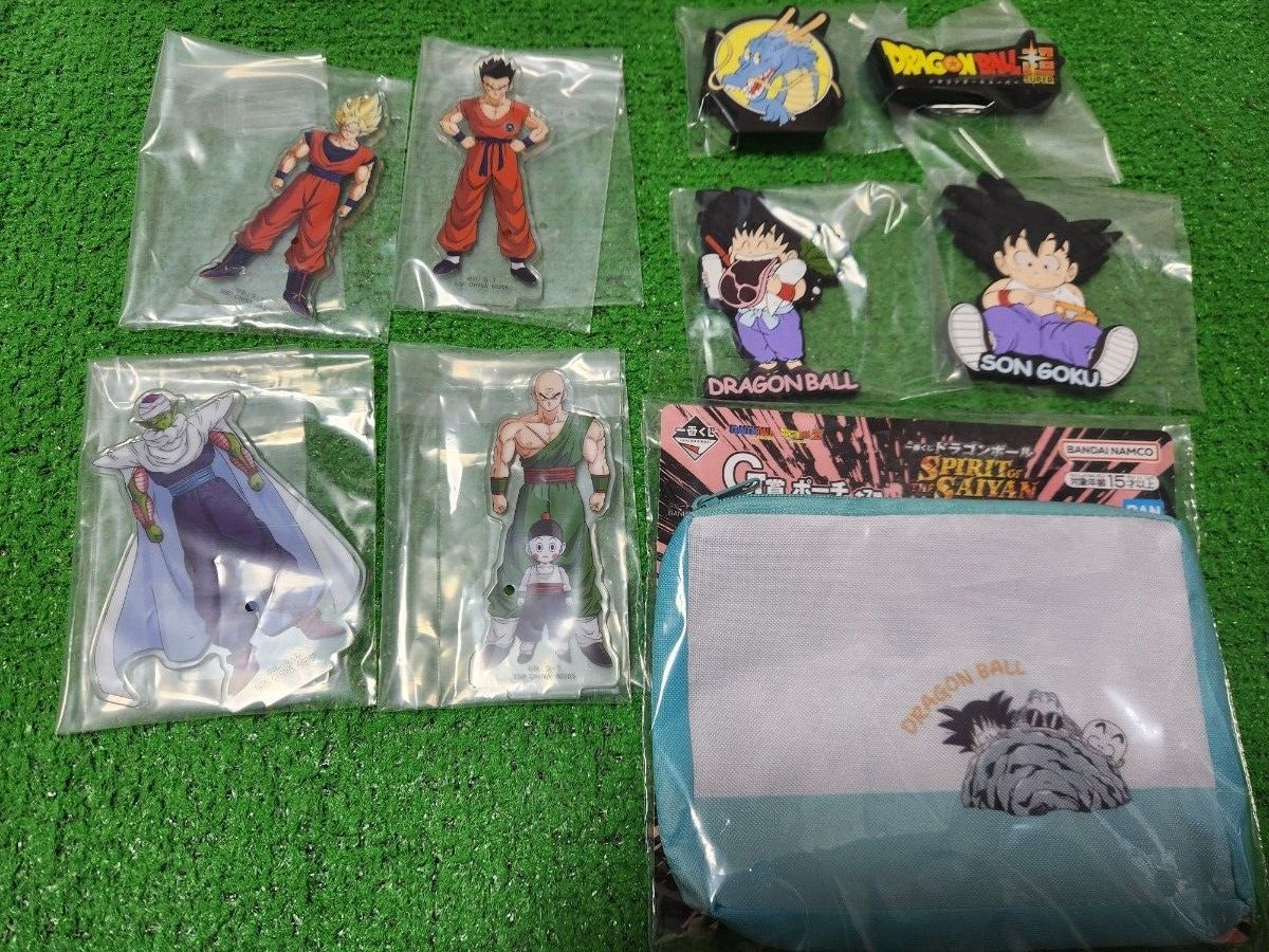 Dragon Ball Ichiban Kuji: Spirit of Saiyan Acrylic Stand, Pouch, Rubber Charm – Goku, Piccolo, Crisp, Logo