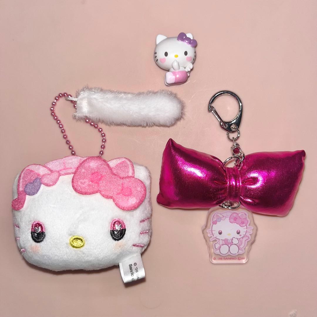 Sanrio Hello Kitty Plush Keychain 3-Piece Set Lot