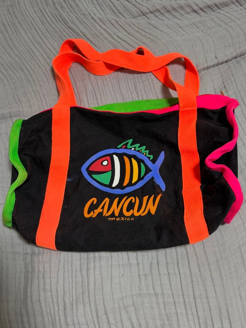 Vintage CANCUN MEXICO手提包霓虹灯颜色