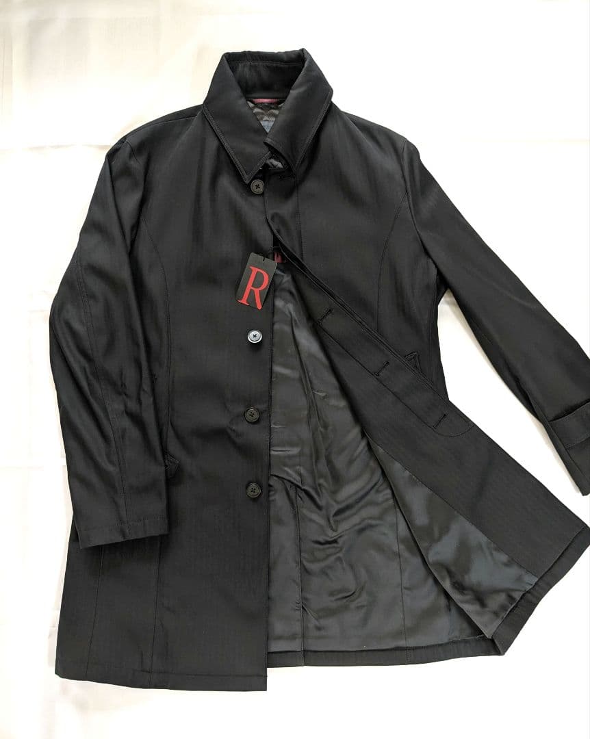 【全新】带吊牌 青山洋服 RITORNO 防水立领大衣 LL 黑色