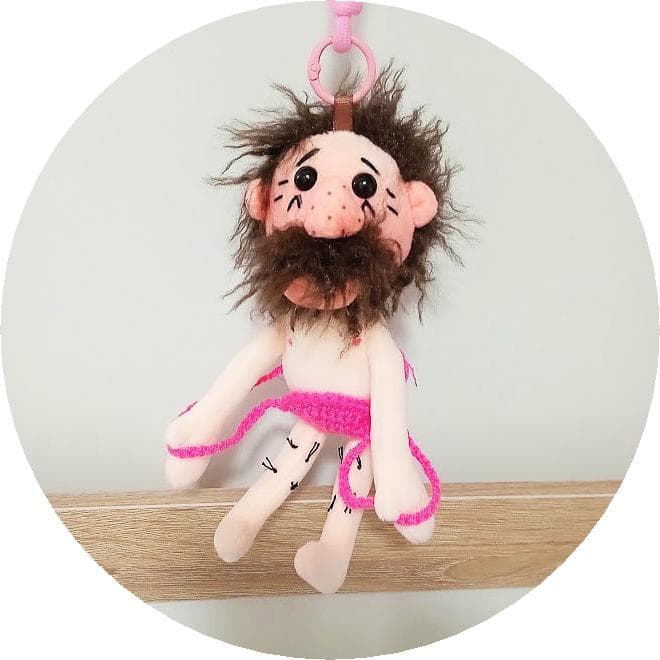 Healing ฯ.*บิง Indecent Old Man Handmade Plush Keychain