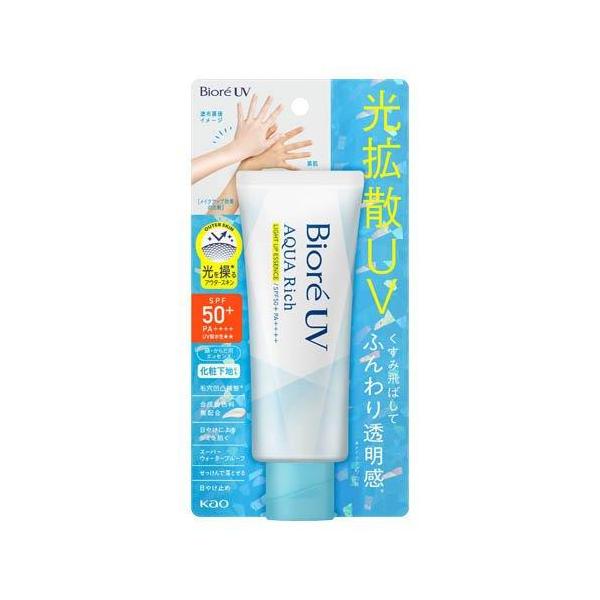 Biore UV Aqua Rich Light-Up Essence, 70g 〈Sunscreen Essence〉 Super Waterproof Makeup Base Tone-Enhancing Mask Makeup