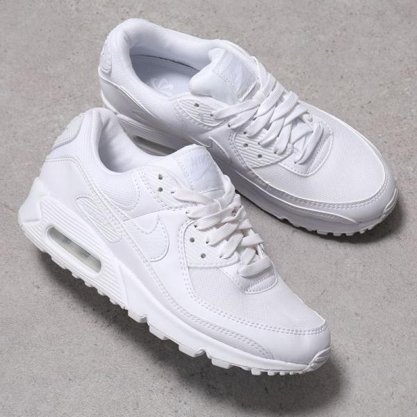 NIKE ナイキ スニーカー WMNS AIR MAX 90 エアマックス DH8010-100 レディース ローカット ロゴ 軽量 4cm シューズ 靴 100/WHITE-WHITE-WHITE