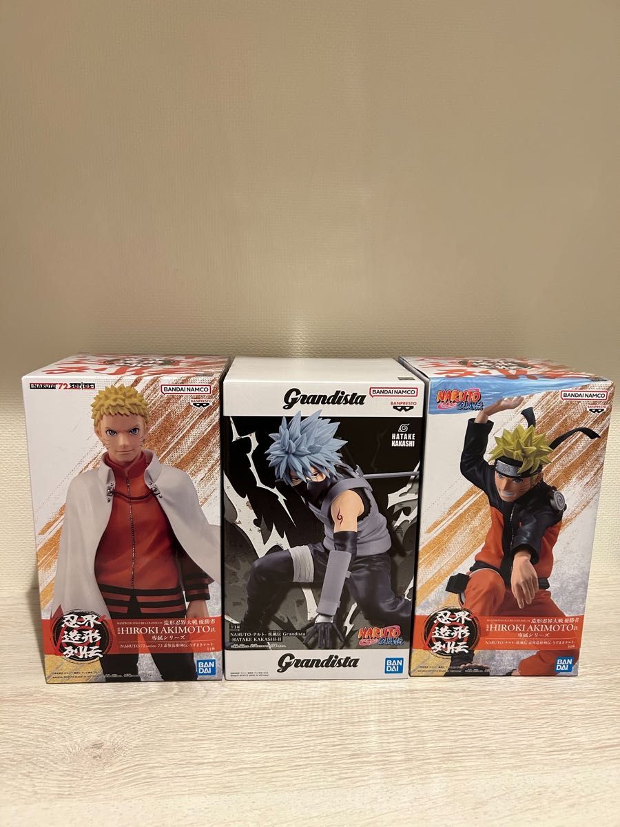 NARUTO 手办 3体套装 忍界造形列传 漩涡鸣人 Grandista 旗木卡卡西