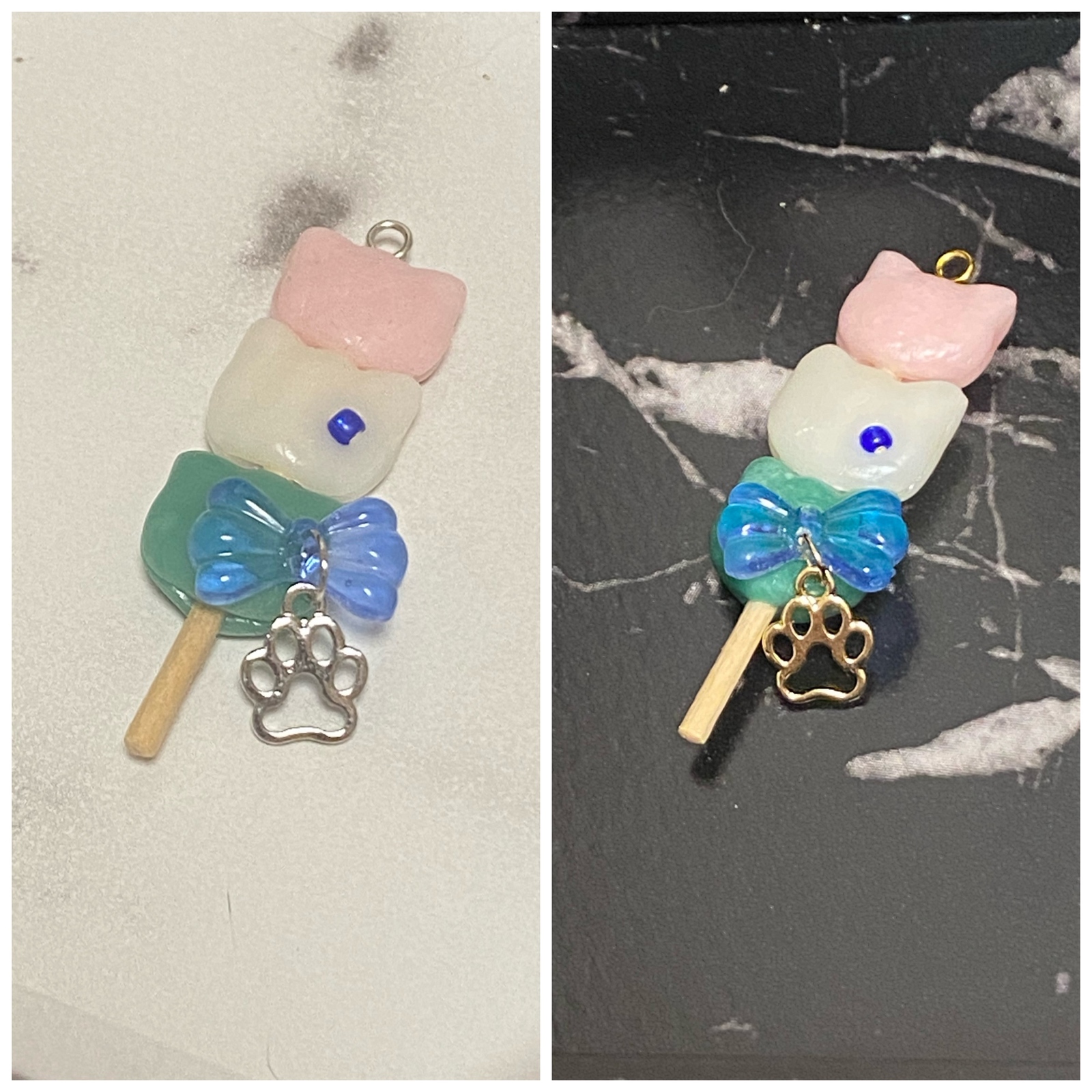 赏花团子 猫 挂绳 蓝色