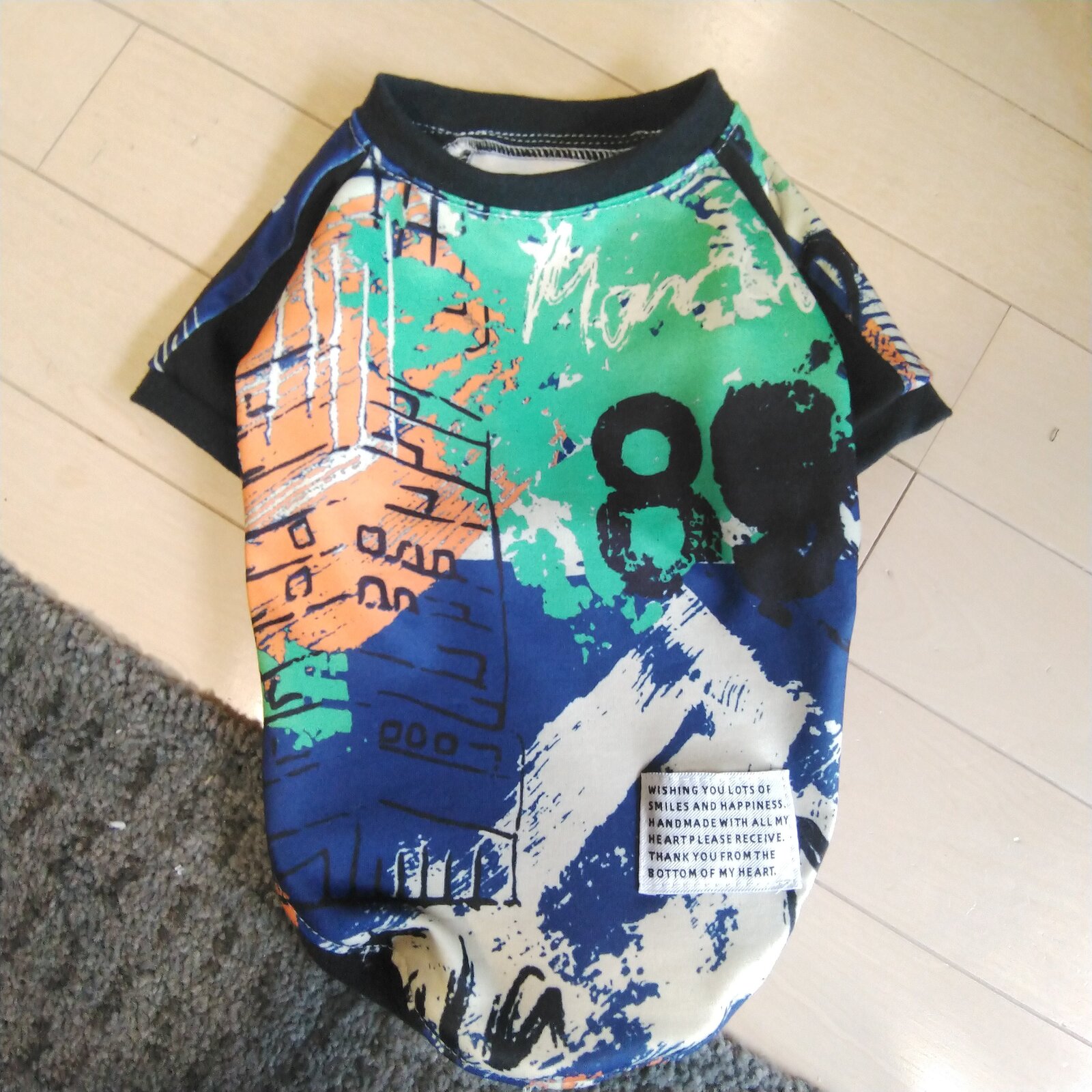 狗狗衣服！LL码！时尚！条纹袖