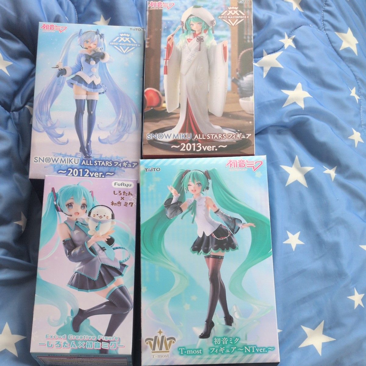 初音未来手办4件套 SNOW MIKU 2012 2013 白兔 NT版.