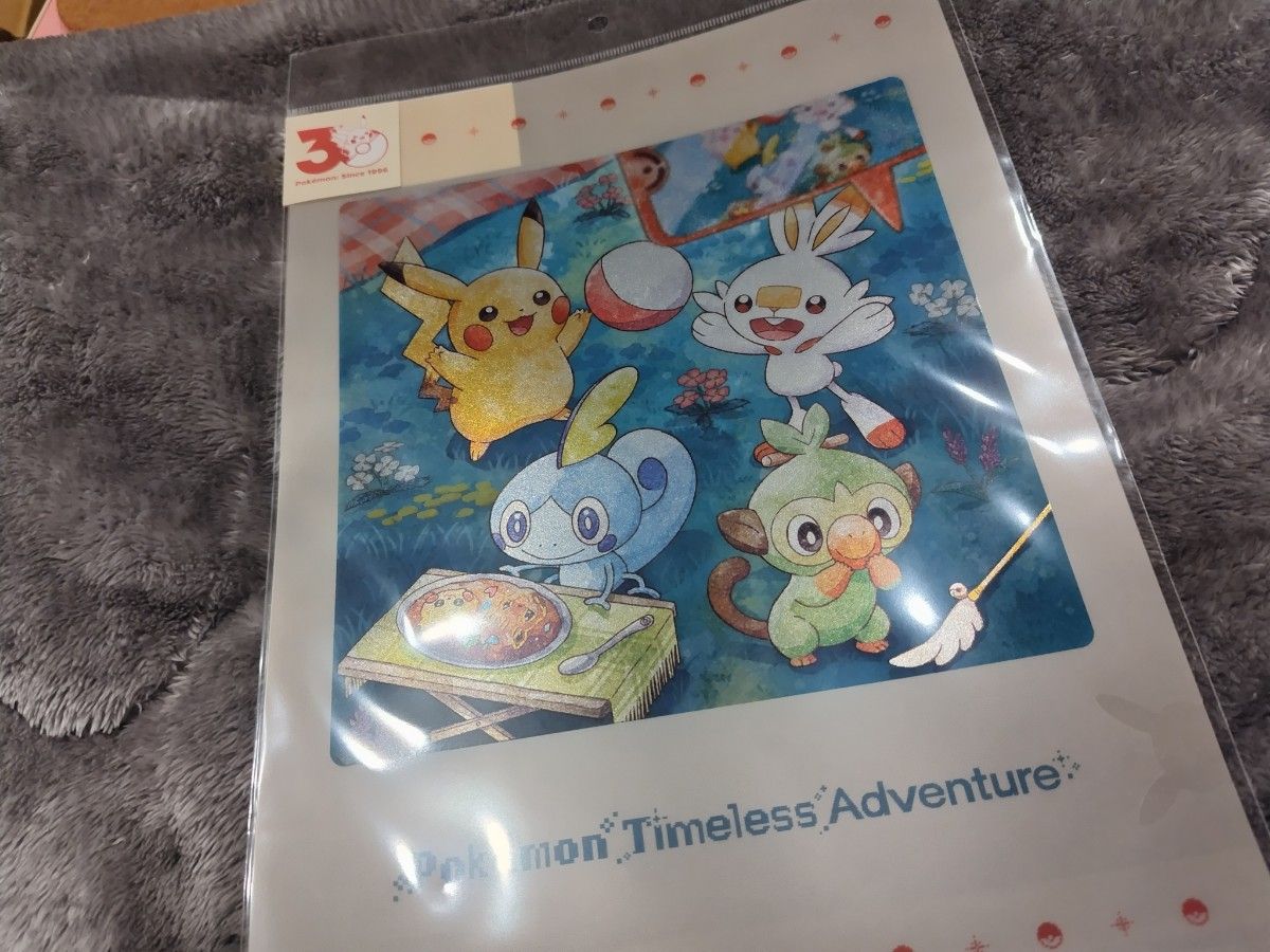 ポケモン30周年 Pokmon Timeless Adventure クリアファイル ピカチュウ、サルノリ、ヒバニー、メッソン