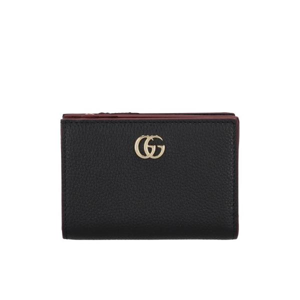 GUCCI 772738 AAE5F 1062双折钱包女士双G双色小钱包黑色