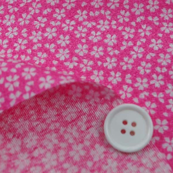 人造丝乔其纱 日本传统图案 樱花 粉色 【手工制作用小块布料】 0643-62