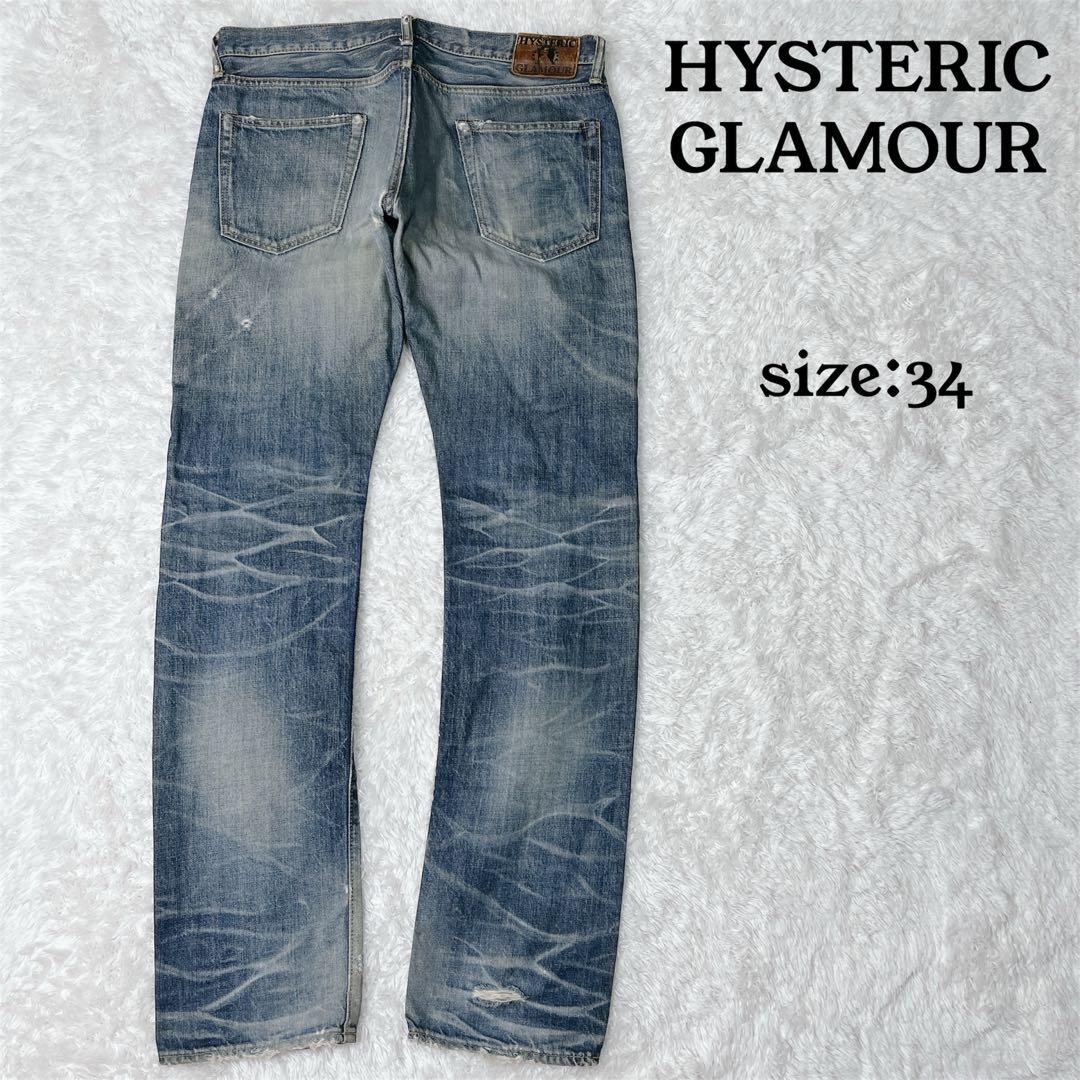 HYSTERIC GLAMOUR斯塔兹牛仔裤老化34