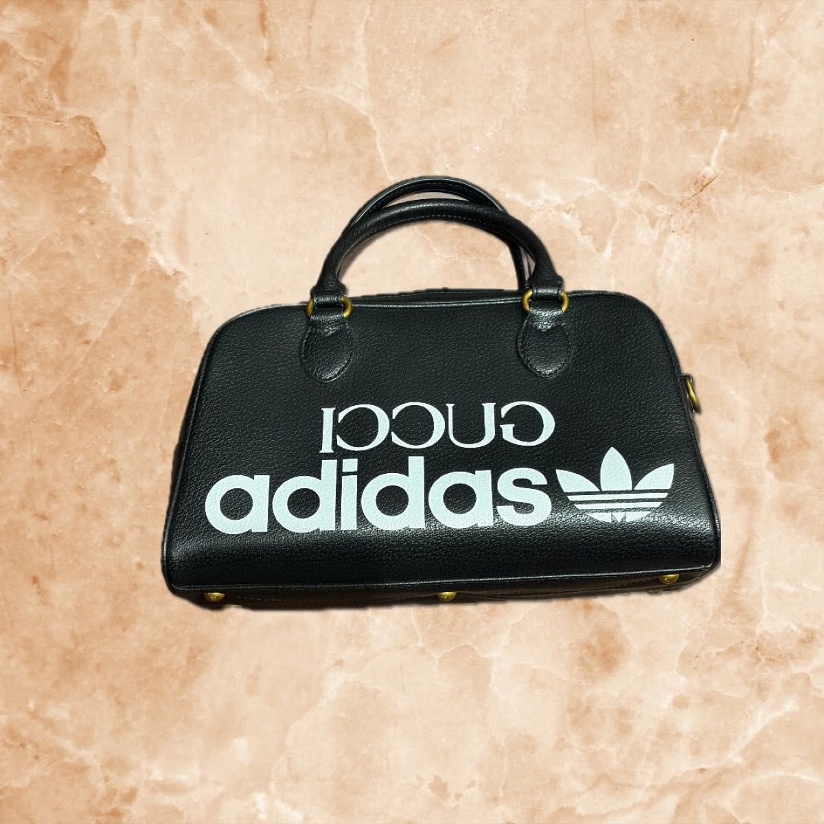 GUCCI × adidas 2路波士顿包挎包黑色