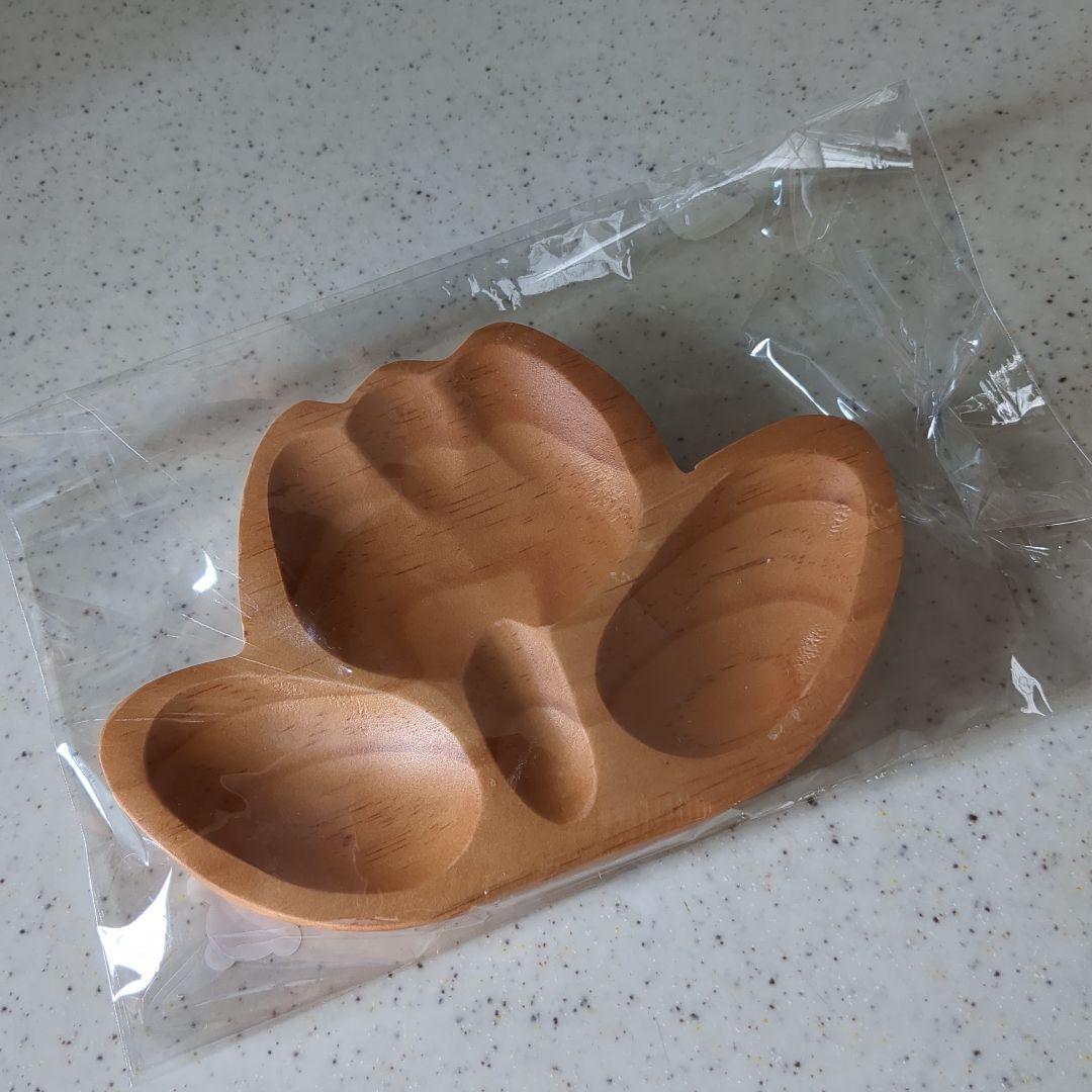 新品未使用木制郁金香型♡盘子