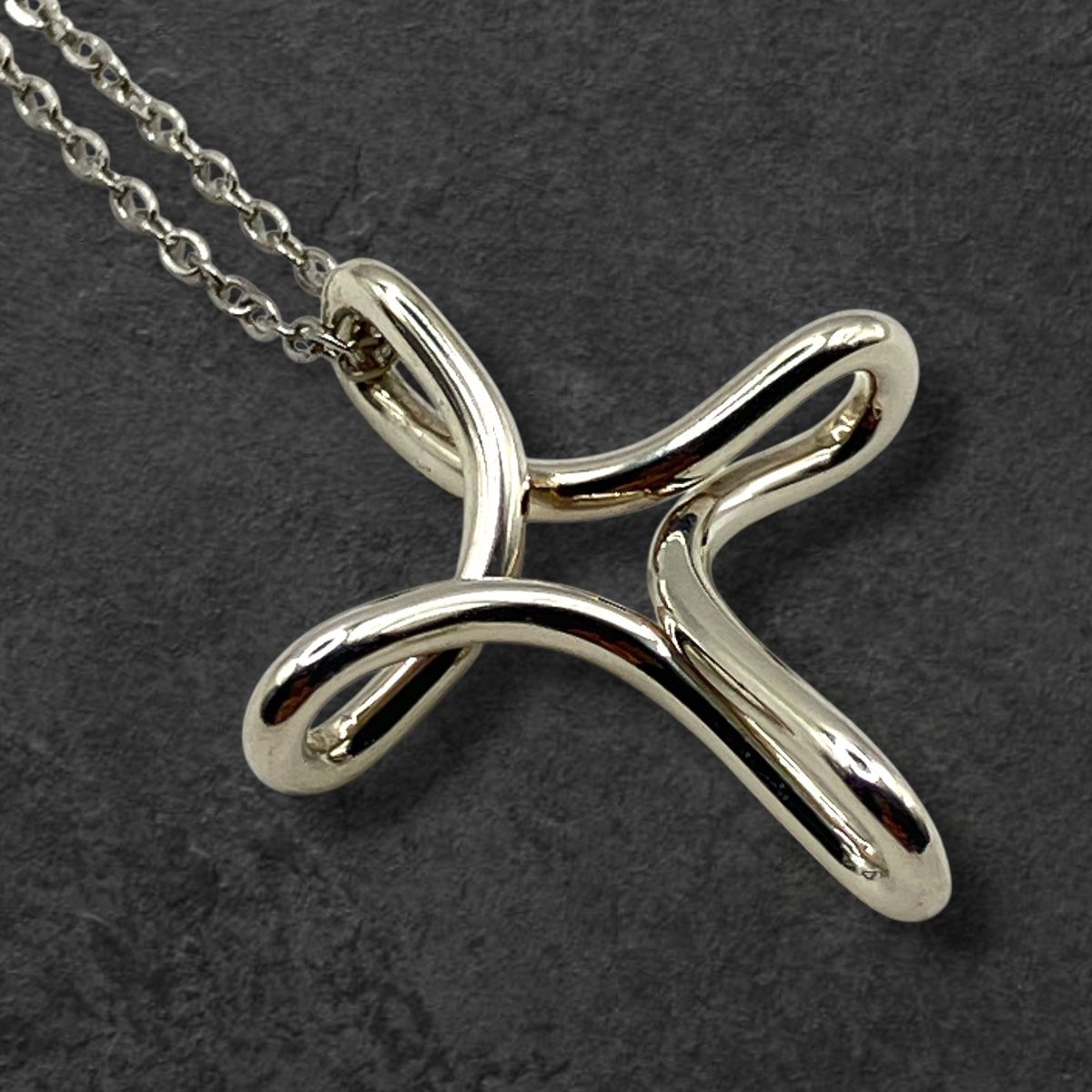 1168 蒂芙尼 Infinity 十字架项链 925银 十字架 Peretti